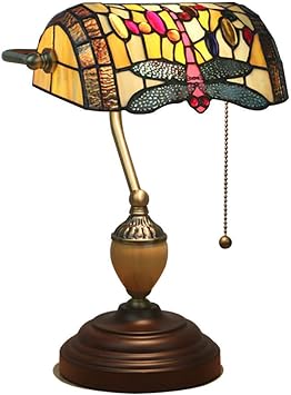 Creative Baroque Table Lamp, E27 Butterfly Table Lamp Traditional Glass Bedside Table Desk Lamp Wood Switches Pull