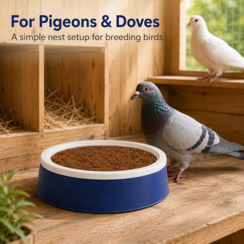 Image of Toddmomy 2 Sets Pigeon Nest Egg Pad with Plastic Nest Pans Bird Accessory Kit for Doves Reusable Breathable Coir Mats 9.52 X 9.52 X 2.36 in for Cage Supplies
