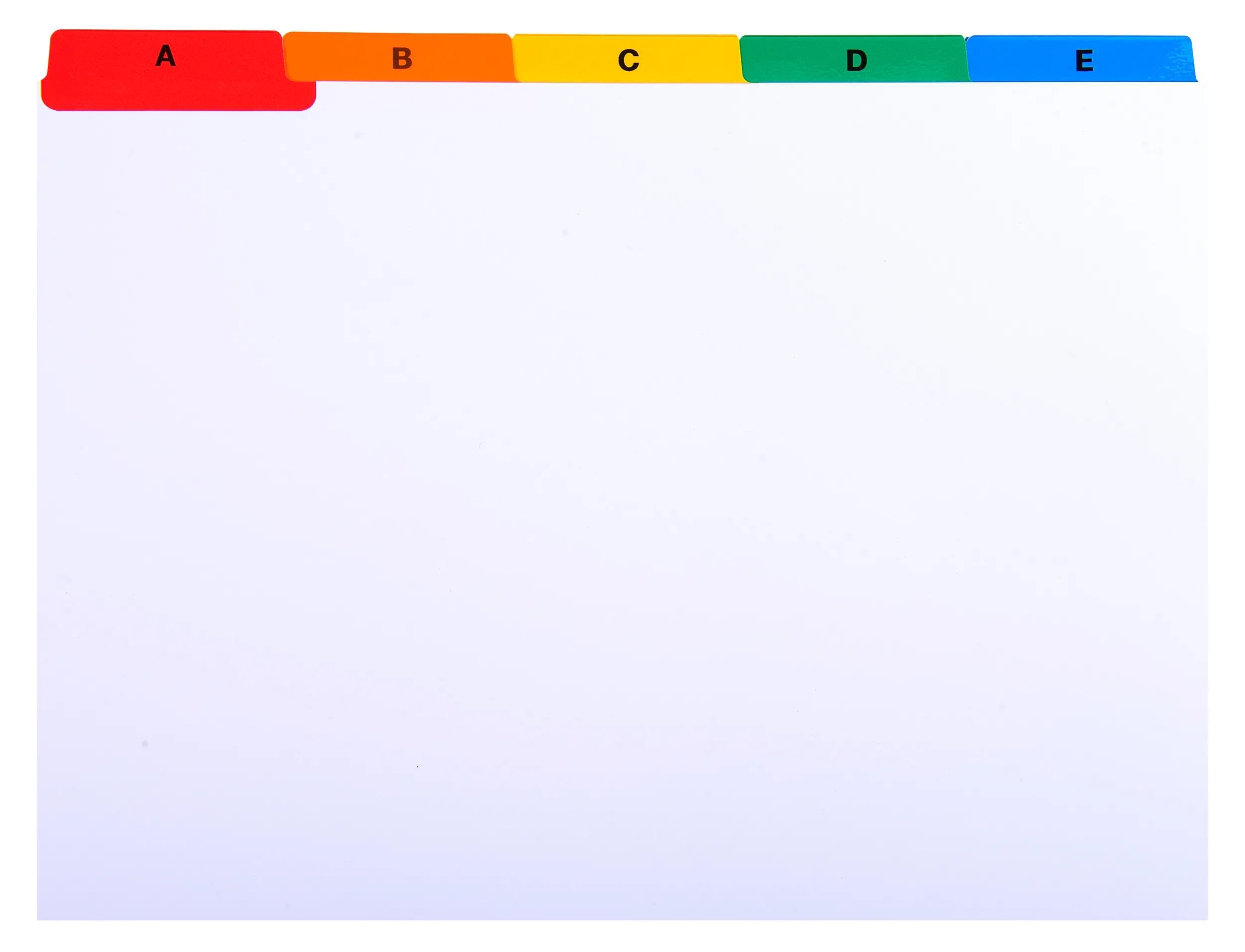 Exacompta - Rif. 13998E - Cartoncino con 10 divisori alfabetici stampati dalla A alla Z in carta bianca per cartelle formato A5-25 tasti, per classificazione di spine orizzontali, formato 160 x 210 mm