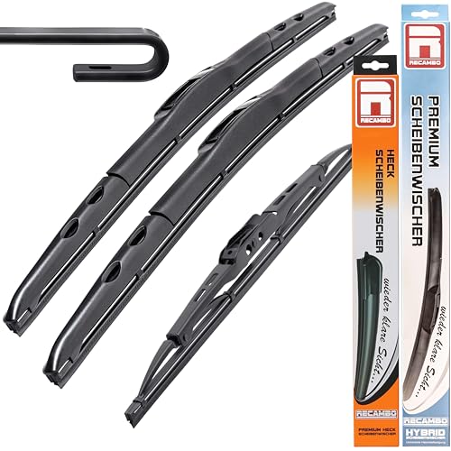 Recambo Scheibenwischer vorne+hinten passend für I FLEX AERO Flachbalkenwischer für klare streifenfreie Sicht I Autoscheibenwischer schnell montiert I
