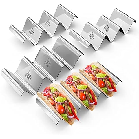 Troston Taco Halter 4 Stück Edelstahl Taco Ständer Taco Shell Holder Cover