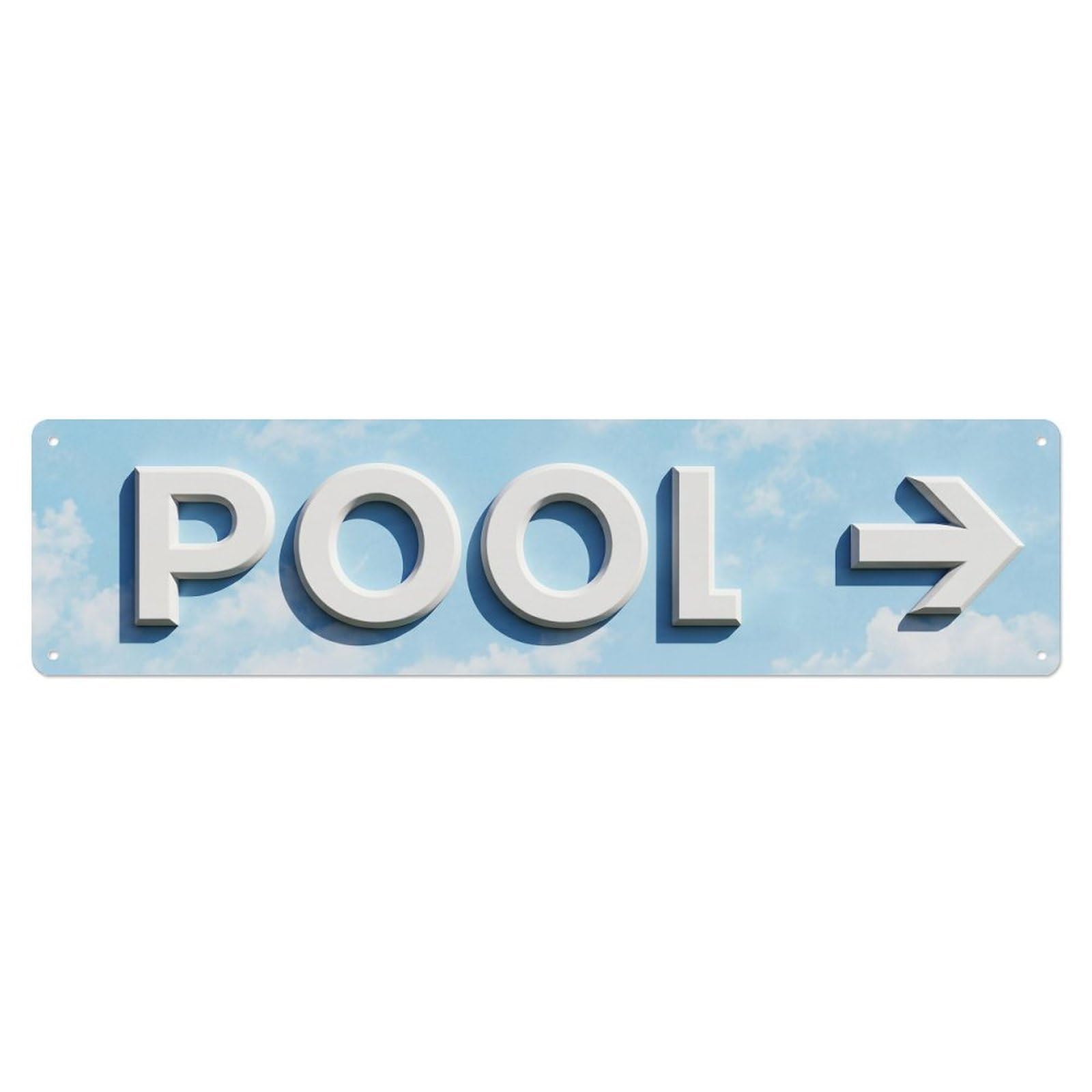 Swimming Pool Sky Blue Metal Tin Sign