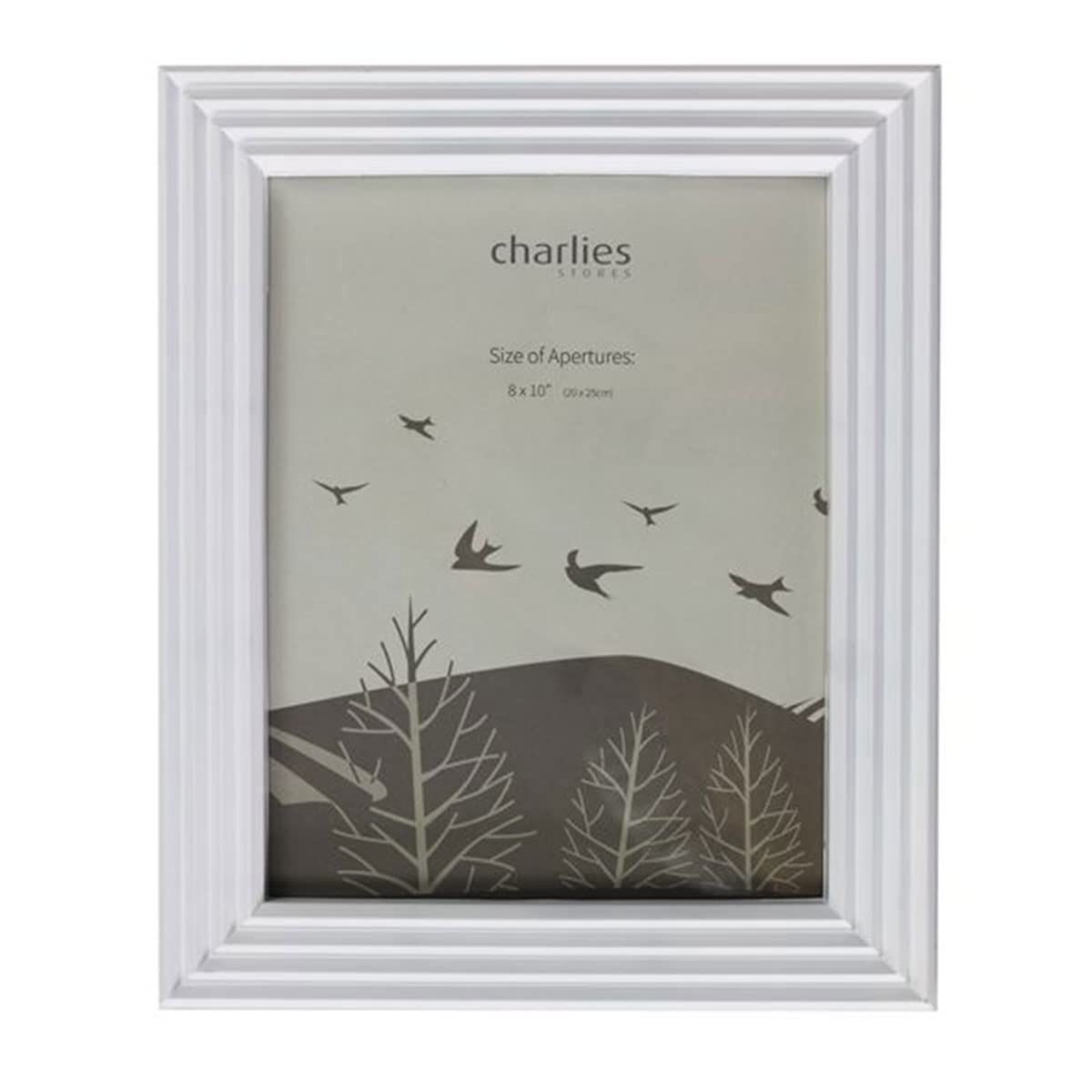 Charlies White Reverse Fluted Picture Frame - 8 X 10