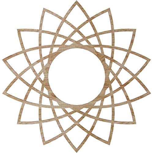 Image of Ekena Millwork 18 inchOD x 6 7 /8 inchID x 1 /4 inchT Eleanor Wood Fretwork Pierced Ceiling Medallion, Red Oak