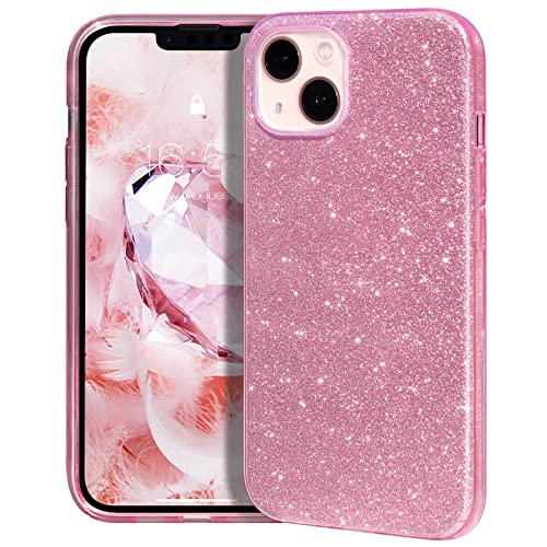 MATEPROX Custodia Brillantini Compatibile con iPhone 13 Mini/iPhone 12 Mini Cover Scintillante Cristallo Glitter Protettiva Covers per iPhone 13 Mini/iPhone 12 Mini 5,4''-Rosa