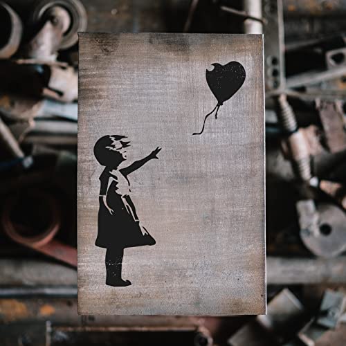 Girl With A Balloon Banksy Stencil For Walls And Crafts - Reusable Banksy Stencils For Painting In Small & Large Sizes - Made In Usa #TOP2