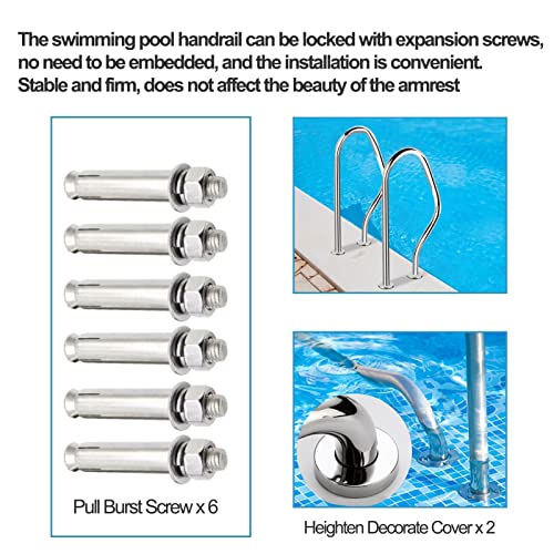 Baranda para piscina de acero inoxidable 304 plata miniatura 3