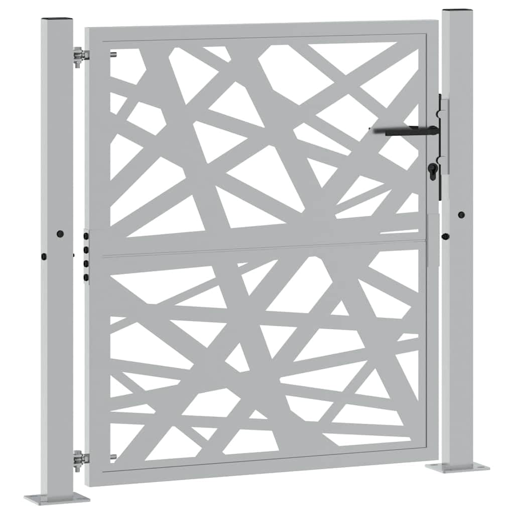vidaXL Porte de Jardin Acier résistant aux intempéries Design lumière, Porte de clôture, Porte extérieure, Porte en métal, Porte de sécurité