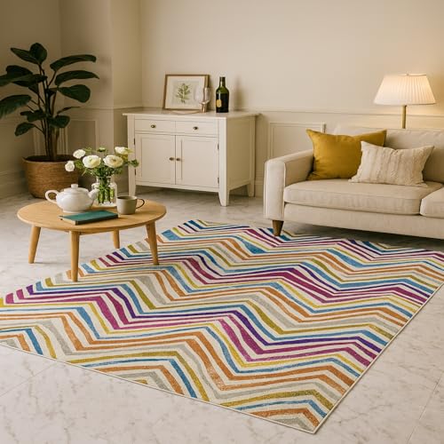 Tapis doux design géométrique violet 170x240cm durable - 2