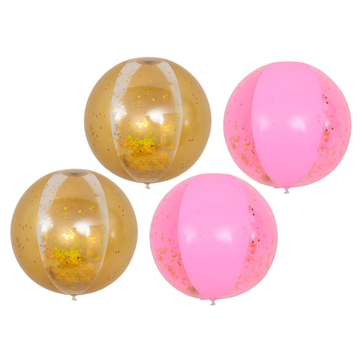 BESPORTBLE 4pcs Inflatable Sequin Beach Balls Transparent Playthings for Pool Parties and Outdoor Fun Shiny Glitter Beach Ball Friendly and