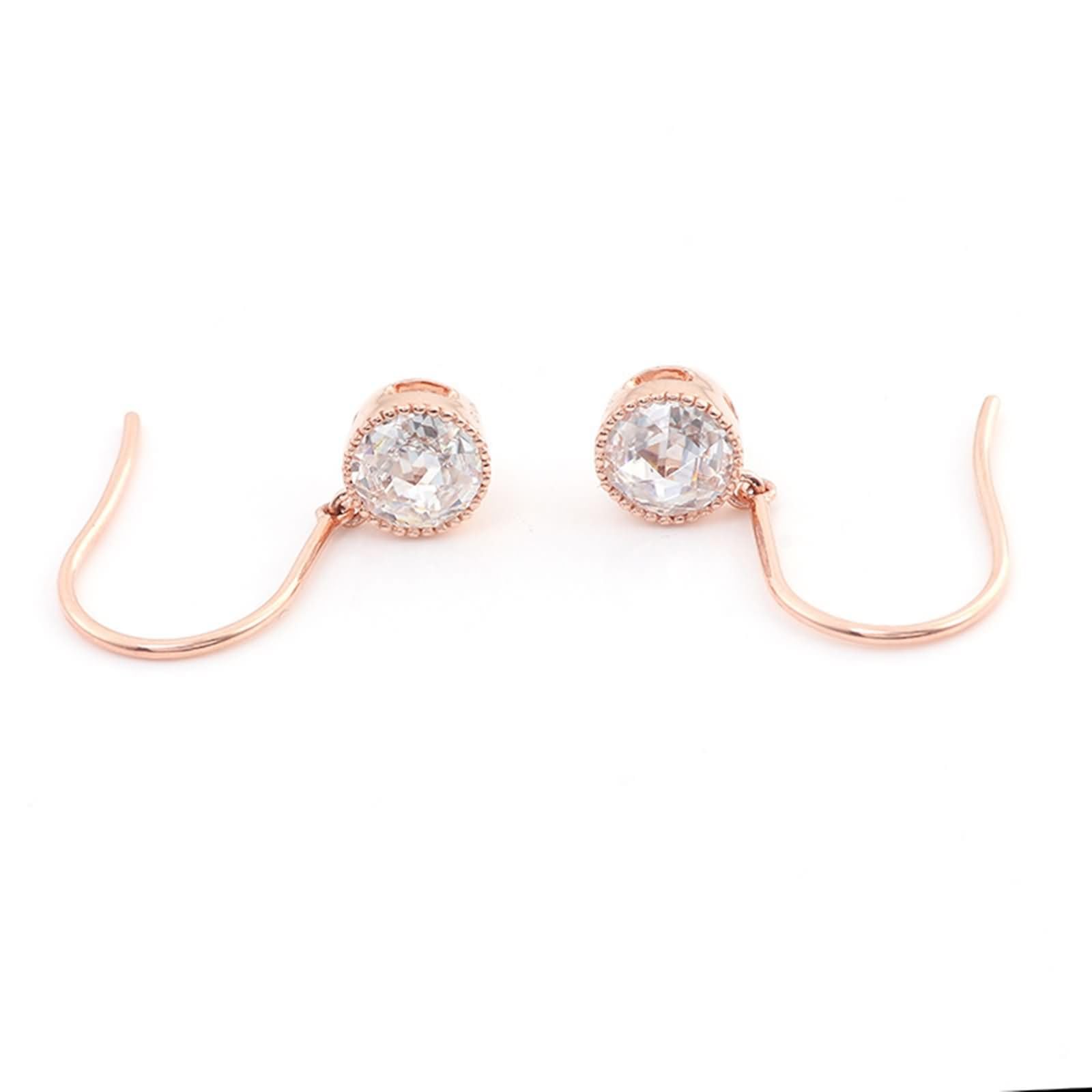 9K / 14K / 18 Karat Weißgold Ohrringe Damen, Rund mit Moissanit, Silber Damen Ohrringe Stecker