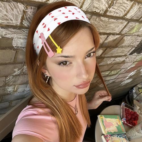 Image of MAYCREATE 6Pcs Hair Bands for Women Floral Stripe Headbands Bandanas for Women Fashion Stretchy Soft Cherry Hair Band Hairband for Woman Teen Girls Daily Outfit Gatherings Yoga & Skincare