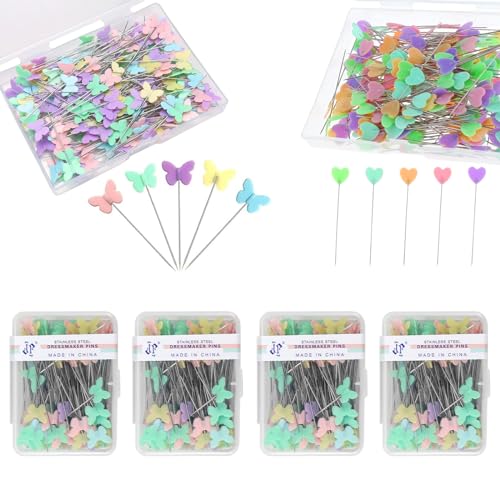 JCTRRJ 400 Stück Stecknadeln mit Kopf, Stecknadeln Mit Kopf Lang,...