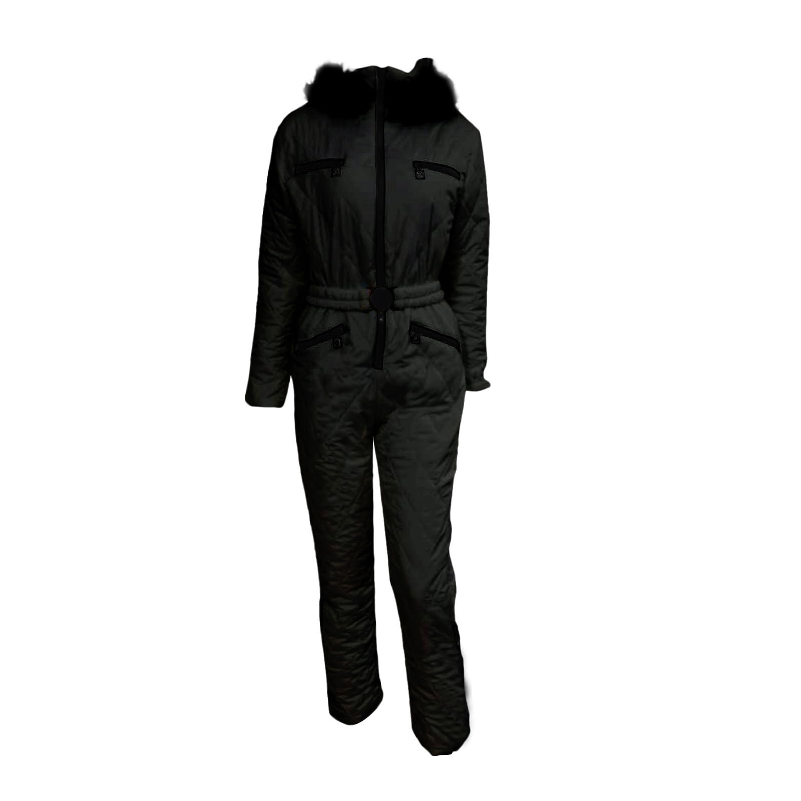 Generisch Skianzug Damen Warm Gefüttert Elegant Skioverall Wasserdicht Schneeanzug Mode Outdoor Jumpsuit mit Kapuze Winter Oversize Schneeoverall Skifahren Overall Winddicht Skibekleidung