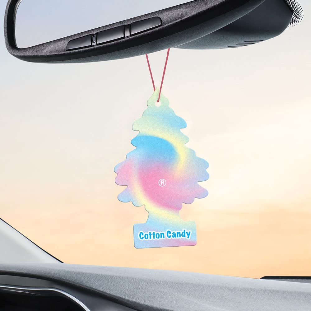 LITTLE TREES Car Air Freshener | Hanging Paper Tree for Home or Car | Cotton Candy | 6 Pack