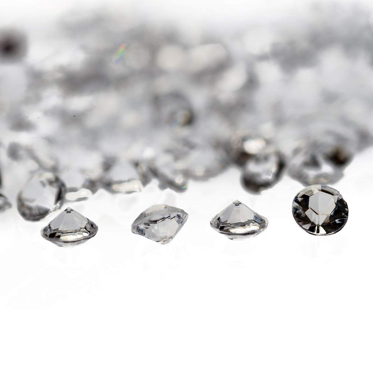 1000 Perle Acriliche A Forma Di Diamante 6mm Trasparenti - Filler Per Vasi E Centrotavola Matrimonio, Decorazioni Fai Da Te Per Bomboniere E Feste - 2