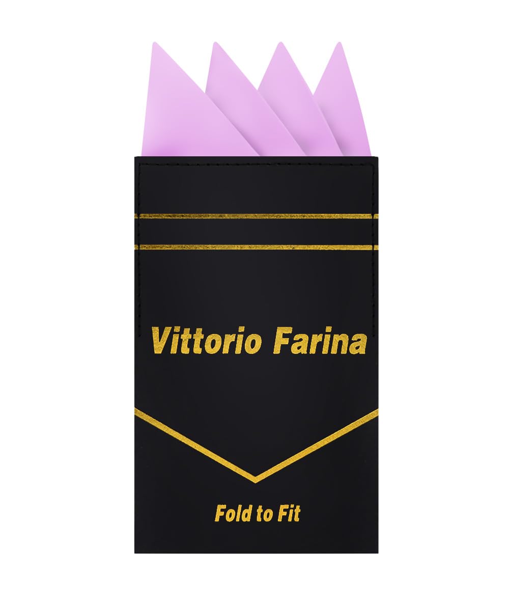Premium Pre-Folded Four-Point Suit Pocket Square for Men with Sewn Pocket Fold