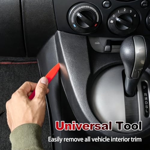 Image of Keze 8 Pcs Auto Trim Removal Tool Kit with Non-Scratch Plastic Pry Tool & Fastener Clip Removal Tool Set for Car Panel Dashboard Door Clips and Upholstery Trim-Red