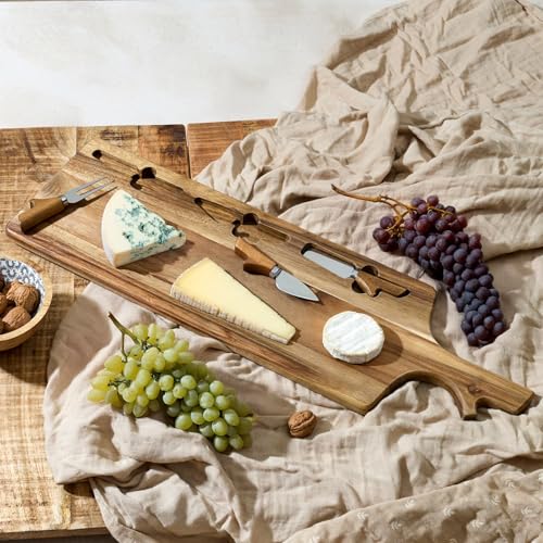 Planche à Fromage en Acacia Pratique pour Servir et Découper - 8