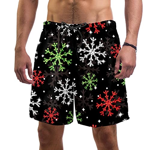 Maillots de bain pour hommes motif de flocons de neige de Noël HadHfun