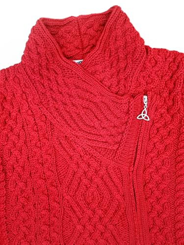 Image of Aran Crafts Irish Women's Cable Knit Side Zip Wool Jacket (Z4630)