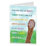 Birthday Card From The Dog For The Owner Lover Quirky Pet Theme Perfect For Men Women Mum Dad & Husband Wife Quirky Funny Design