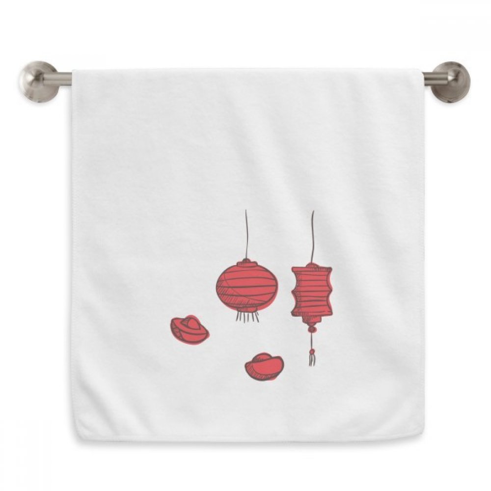 Serviette Année Chinoise du Coq Lanternes Rouges Serviettes 13X29