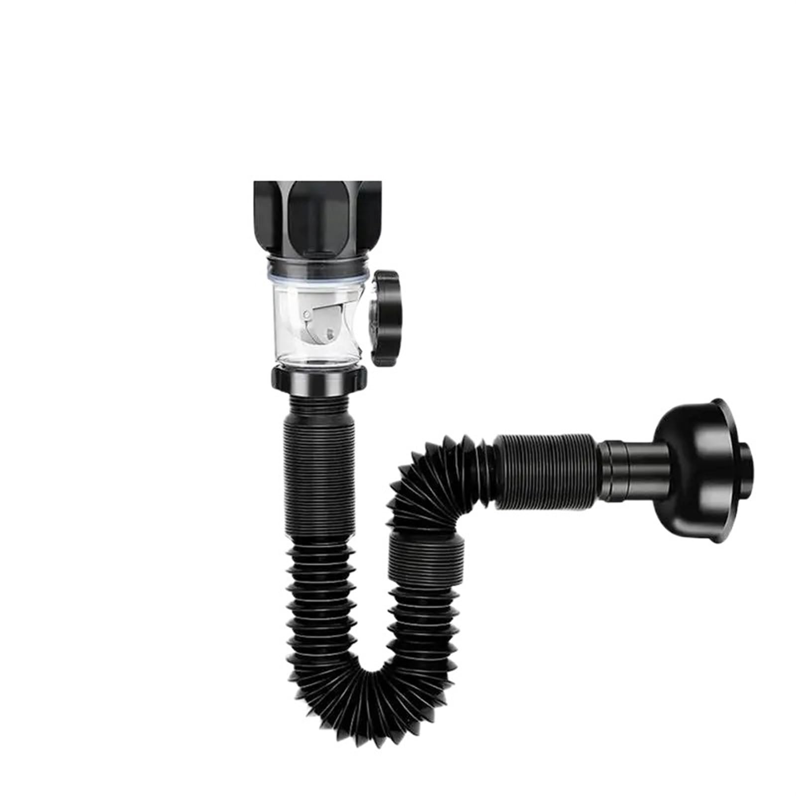 Tuyau de vidange d'évier flexible et universel pour siphon de lavabo