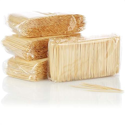 com-four® 4000x Zahnstocher aus Bambus Holz - Zahnhölzer für den täglichen Gebrauch - Toothpicks - hölzerne Zahnstecher - 6,3 cm (4000 Stück - Set3) Cover