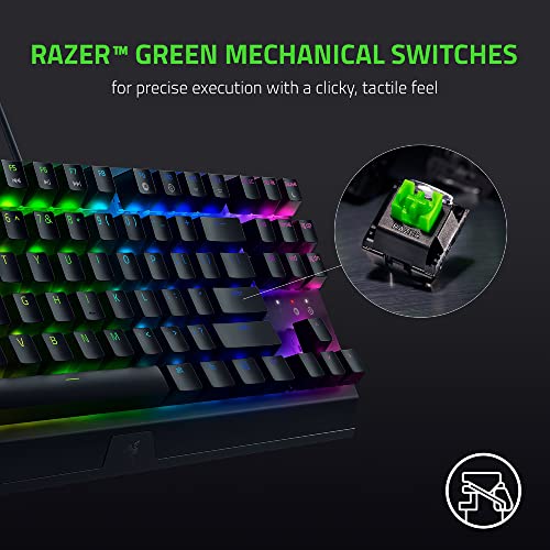 Razer Blackwidow V3 Tenkeyless Tkl Mechanical Gaming Keyboard: Green Mechanical Switches - Tactile & Clicky - Chroma Rgb Lighting - Compact Form Factor - Programmable Macros #TOP1