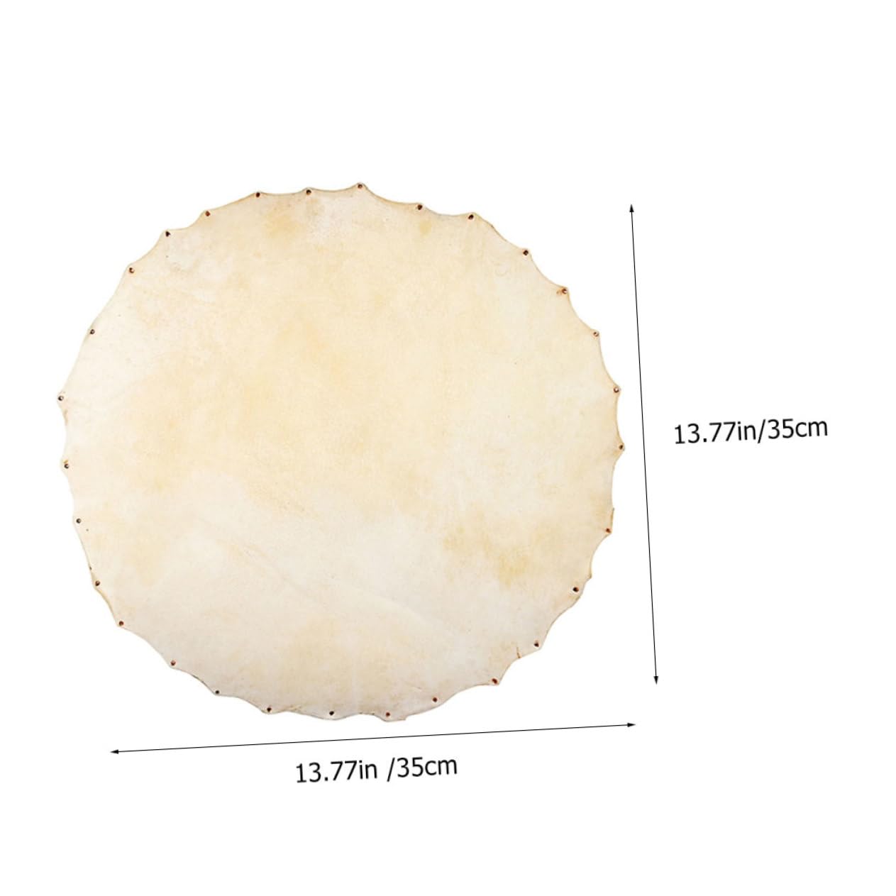 Generic Replacement Drum Heads 350mm Drum Leathers Natural Drum Skin for Drummers Washable Feature