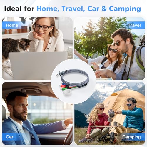 Travel Essentials Charger for Apple Watch - USB C Cable for iPhone 17/16 Pro Max, Charging Cable for Apple Watch Series 11/Ultra 3/SE 3, AirPods Pro 3 - Micro USB Cable for Camera, Kindle Paperwhite