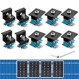 Anbte 10PCS Solar Panel Clamps for Standard Unistrut, 30 mm/35 mm, Black