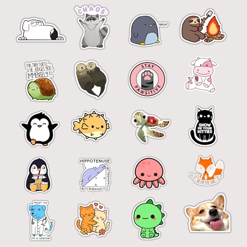 Image of Pack of 15 Cute Animals Stickers for Laptops /Mobiles /Guitar /Journal etc. (Cute Animals)
