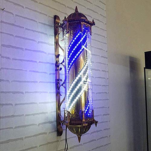 Lampe barber shop rotative étanche avec éclairage LED tricolore pour façade