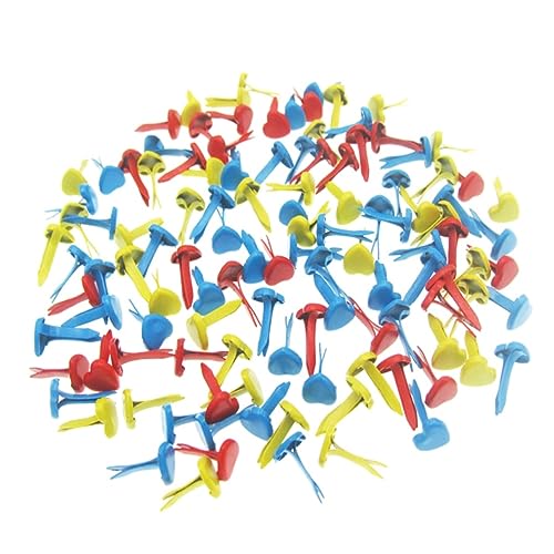 Homoyoyo 100pcs 9mm Heart Craft Brads Metal Fastener Perfect for Scrapbooking Projects