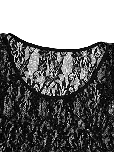 WDIRARA Men's Sleepwear 2 Piece Pajama Sets Floral Lace Mesh Tank Top and Panty Set3