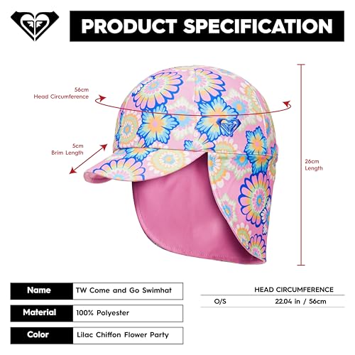 Roxy Baby's Swim Bucket Hat - Wide Brim Sun Protection - Stylish and Functional Swimwear, Durable Lycra - Snap Chin Strap3