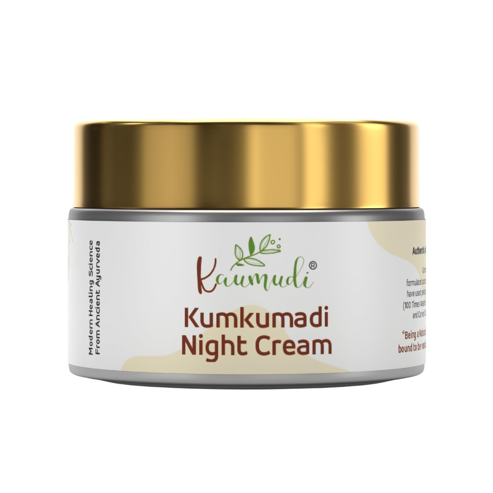 Kumkumadi Night Cream | For Women and Men | Made with Shata Dhauta Ghrita (100 Times Washed Ghee) & Kumkumadi Thailam | Handmade with Natural Ingredients | For Signs of Aging, Dark Spots, Blemishes, Sun Damage | Moisturize & Nourish | For Healthy, Glowing, and Clear Skin | All Skin Types | No Artificial Color | No Artificial Fragrance | Sulphate, Paraben & SLS free | 40 GM / 1.41 fl Oz