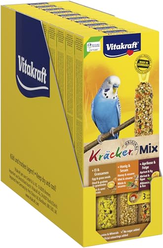 VITAKRAFT- Kräcker Mix, Snack Pour Oiseaux, Aux Œufs Et Graines D’Herbe, Abricot Et Figue, Miel Et Sésame, Pour L’Entretien Du Bec, Sans Ajout De Sucre...