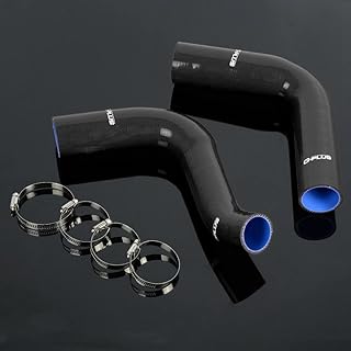 G-PLUS Silicone Radiator Coolant Hose Pipe Kit Clamps Compatible With 1976 Ford F100 351 Cubic Inch V8,2PCS Black