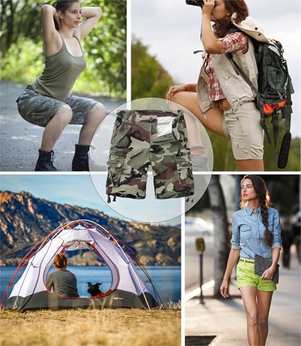 Womens Hiking Shorts, Bermuda Cargo Shorts, 10" Casual Summer Jorts Y2K Shorts with Multi Pockets3