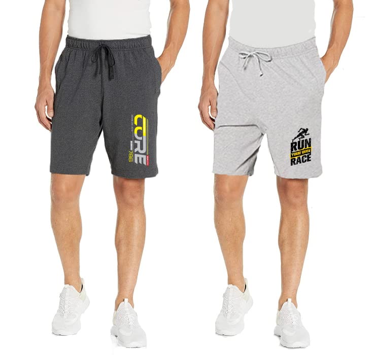 kart black Men's Regular Fit Shorts with Pocket/Casual Knit Shorts/Summer Shorts/Combo Pack of 2-picture-37