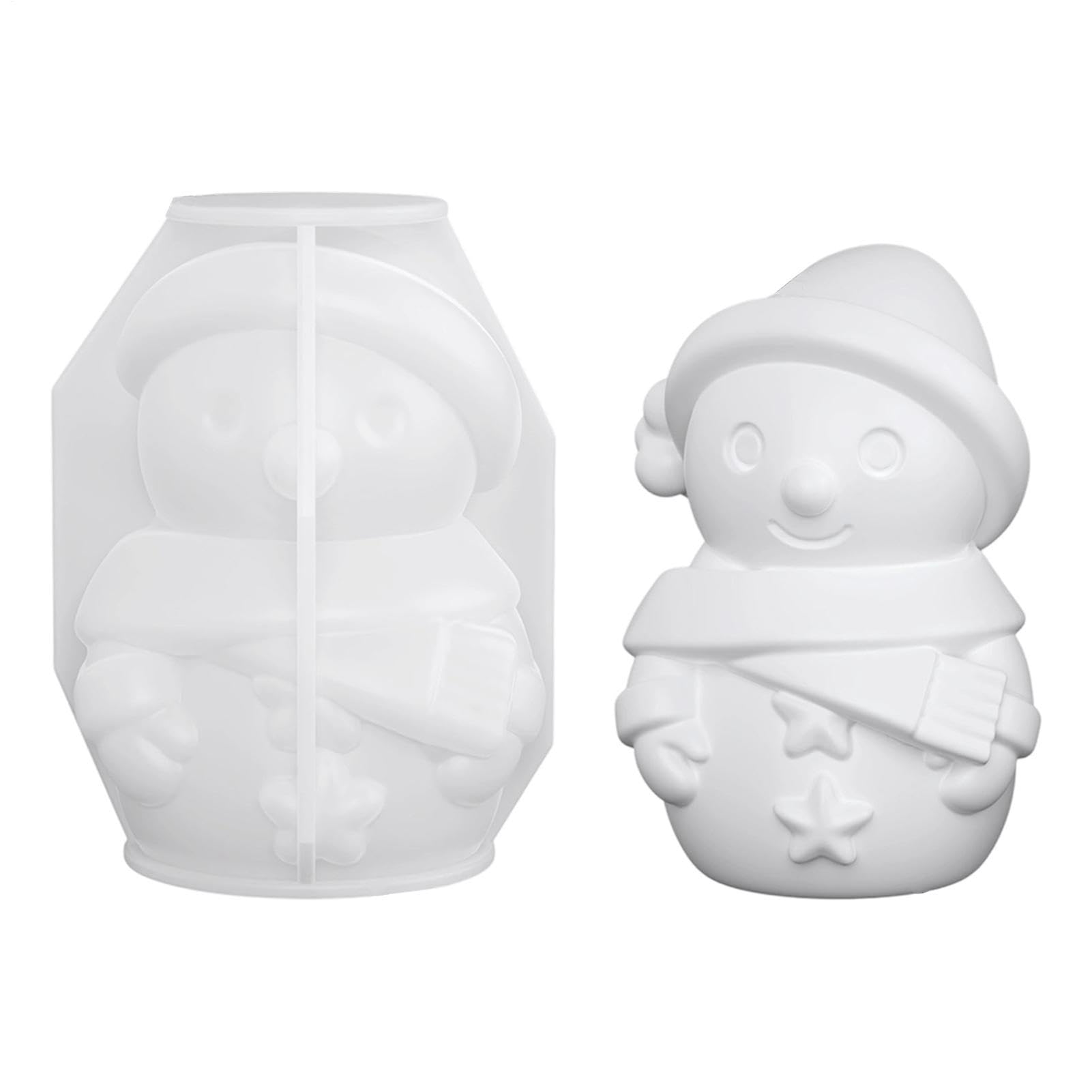 Weihnachtskerzen-Formen, 3D-Form, flexibel, Weihnachts-Schneemann-Form