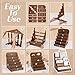PH PandaHall 5-Tier Greeting Card Display Stand, Brown Wooden Card Holder Stand Postcard Rack for Retail Stores Postcards Stickers Stationery Vendors Craft Show Display, 11.8x11.8x14.2cm