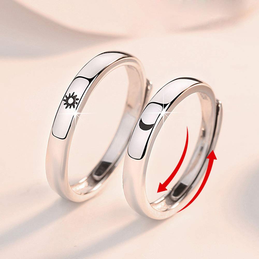 UNITED ARROWS★UA MONKEY ♡wedding ♡ Amazon.com: Sun and Moon Couple Rings Copper Polish Lovers