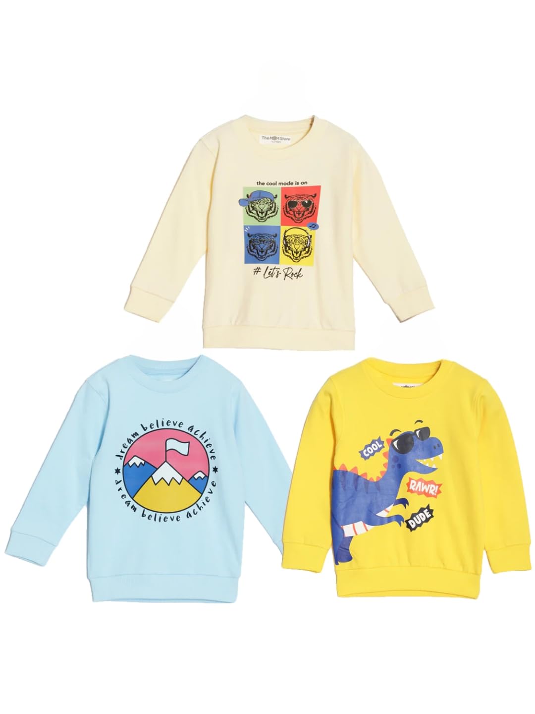 The Mom Store Full Sleeves Sweatshirt for Kids | Cotton with French Terry | Kids Winter Wear | Cute Prints | Warm | for Boys and Girls The Mom Store Full Sleeves Sweatshirt for Kids | Cotton with French Terry | Kids Winter Wear | Cute Prints | Warm | for Boys and Girls