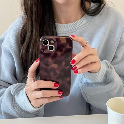 Coque ambre marron pour iPhone 14 Pro et modèles 16 à 11 Pro Max