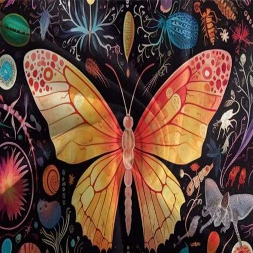 Parure de lit imprimé papillon de nuit en microfibre premium 220x240 - 8