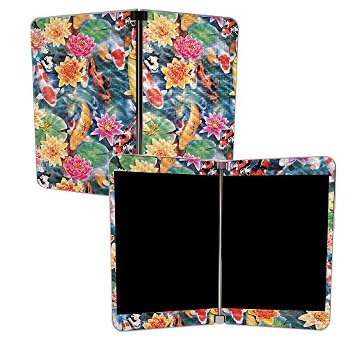 Image of MightySkins Carbon Fiber Skin for Microsoft Surface Duo - Koi Pond | Protective, Durable Textured Carbon Fiber Finish | Easy to Apply, Remove, and Change Styles | Made in The USA